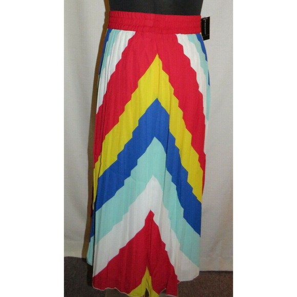 Ashley Stewart Women's Multi Striped Chiffon Midi Skirt Plus Size 26-28 - Picture 6 of 7